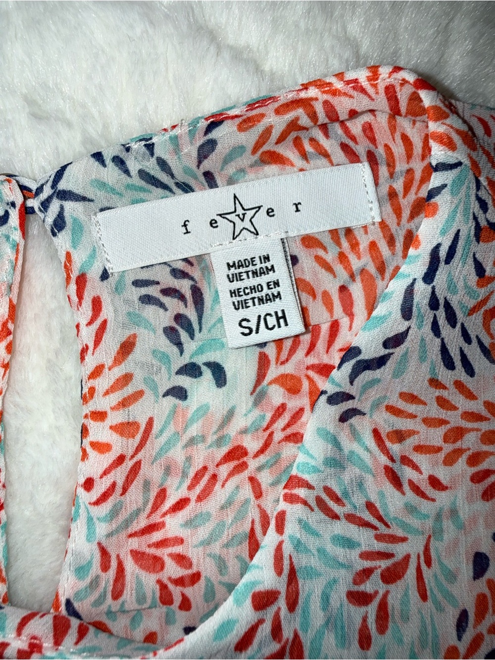 3 x 20$ Fever Coral Navy Aqua Printed Sleeveless Camisole Size S - Picture 2 of 6
